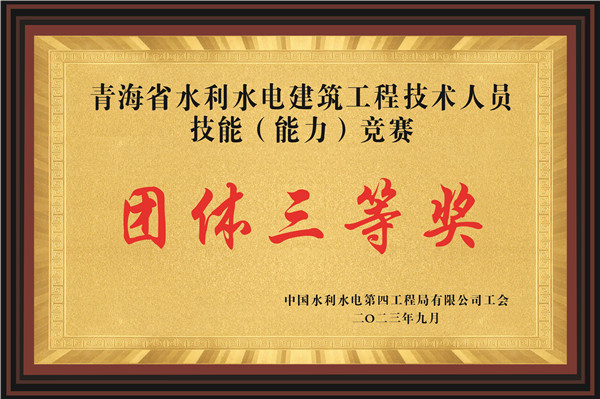 【技能竞赛】公司获得青海省总工会水利水电建筑工程技术人员技能竞赛三等奖