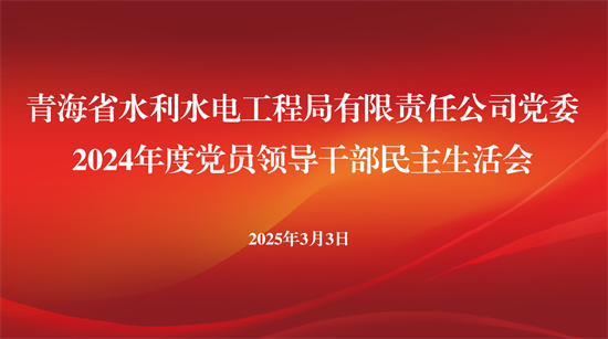 深查细照摆问题   凝心聚力开新局 ——青海省水利水电工程局有限责任公司党委召开2024年度党员领导干部民主生活会