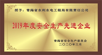 2019年度安全生产先进企业